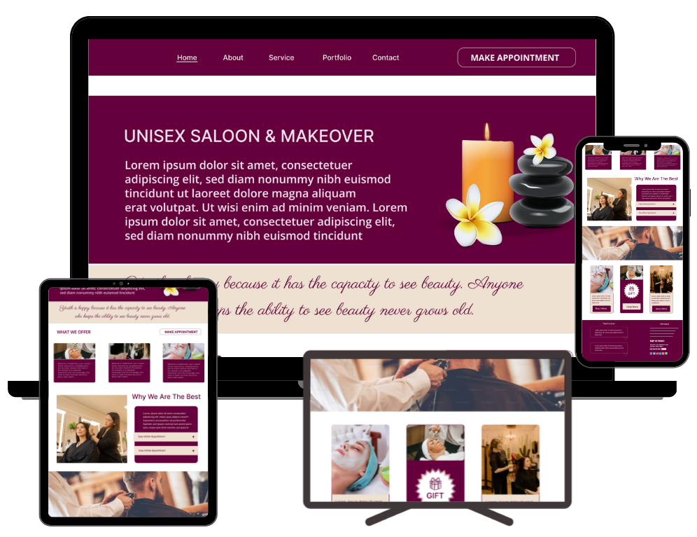 Unisex Salon UI/UX Design